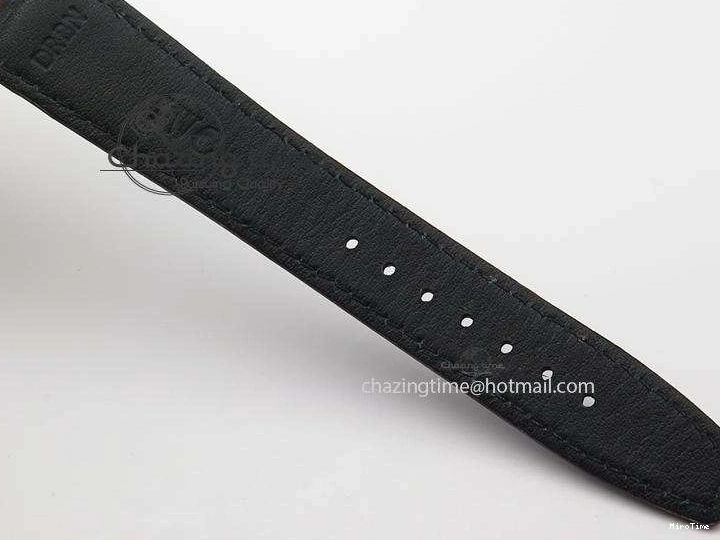 MIROTIME 0213 Chic Portuguese Tourbillon Power Reserve Moonphase SS White Dial Gold Numbers On Black Leather Strap 7319